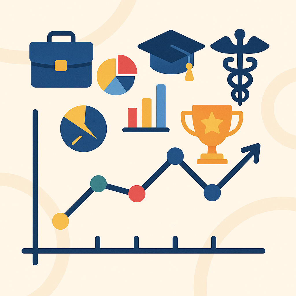 Top 5 industries by number of events for the past 5 years